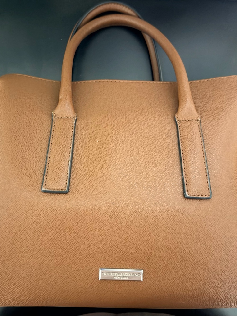 Christian Siriano Tan Saffiano-Texture Tote